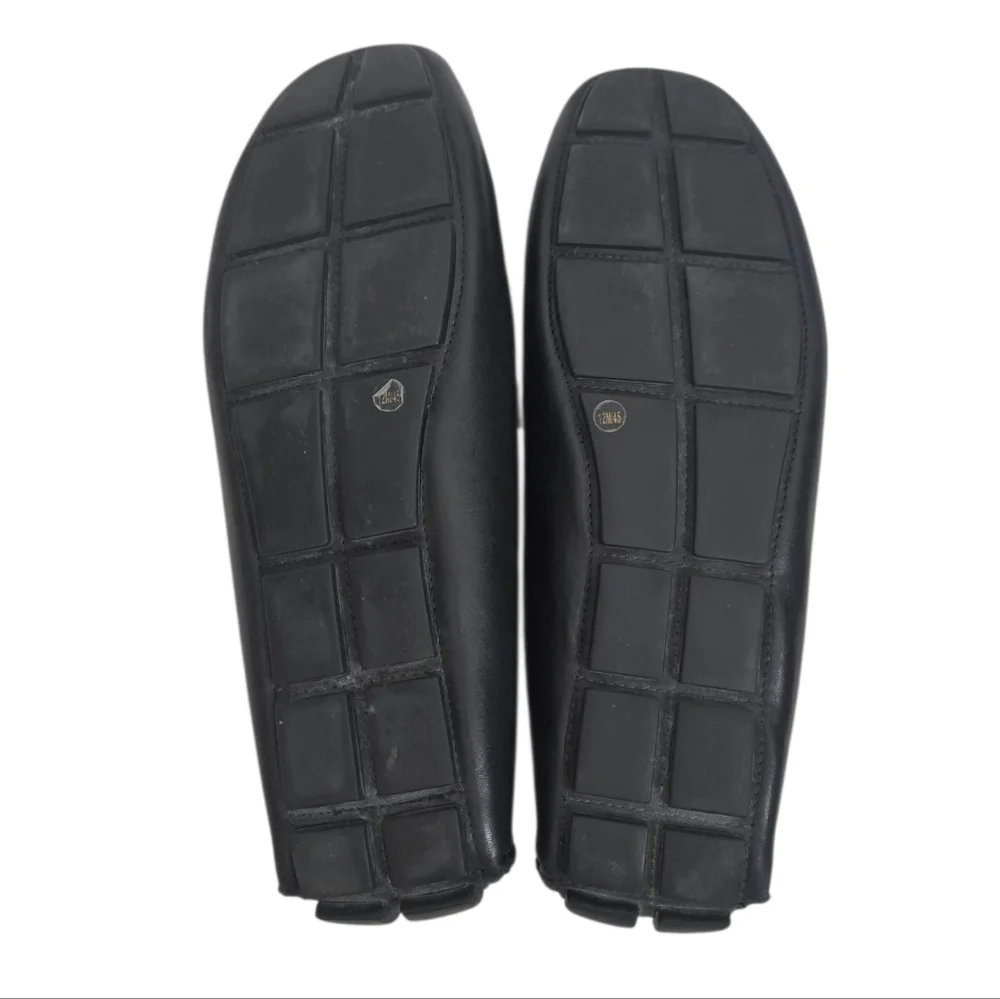 Vince Camuto Mens Black Leather Slip-On Penny Loafers